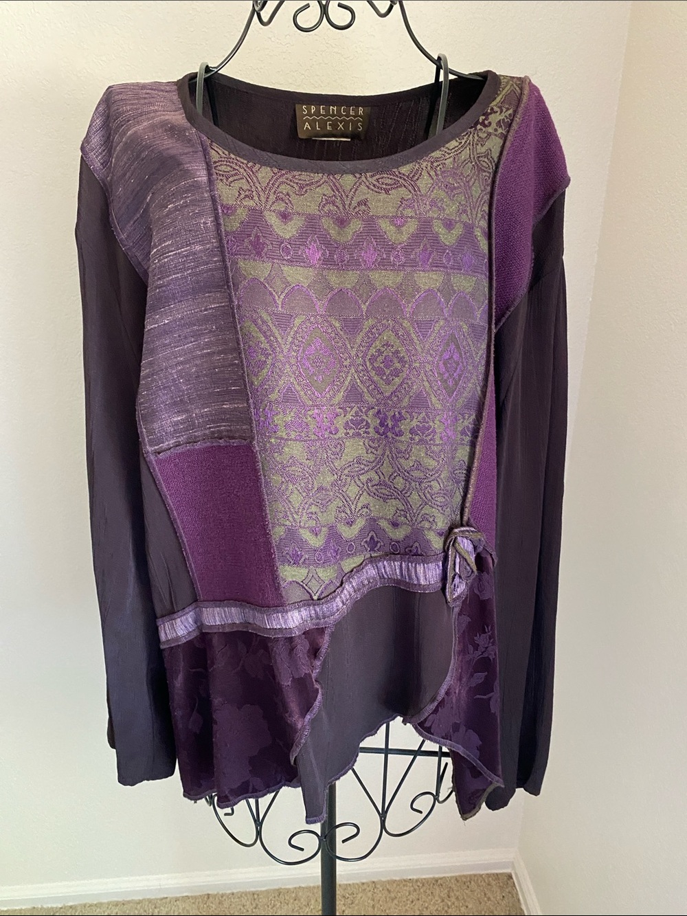 Spencer Alexis Purple & Blue Vintage Long-Sleeve Top
